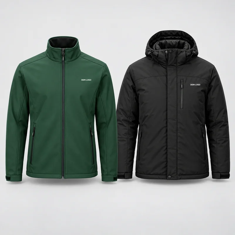 Illustratives Mockup: Softshell- & Winterjacken
