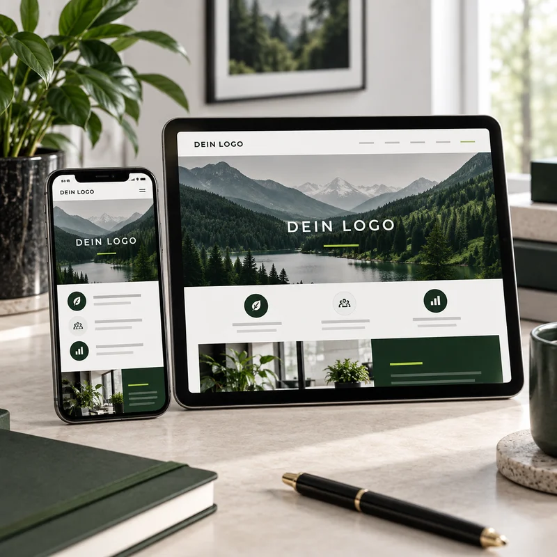 Illustratives Mockup: Mobile Websitegestaltung