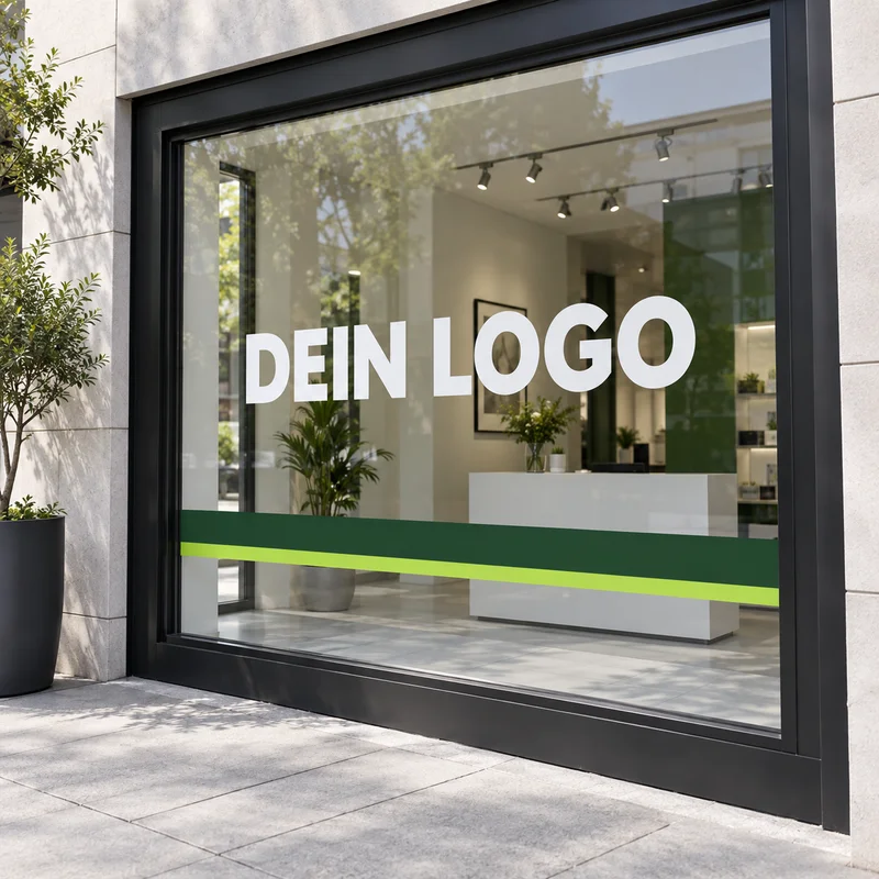 Illustratives Mockup: Schaufensterbeschriftung