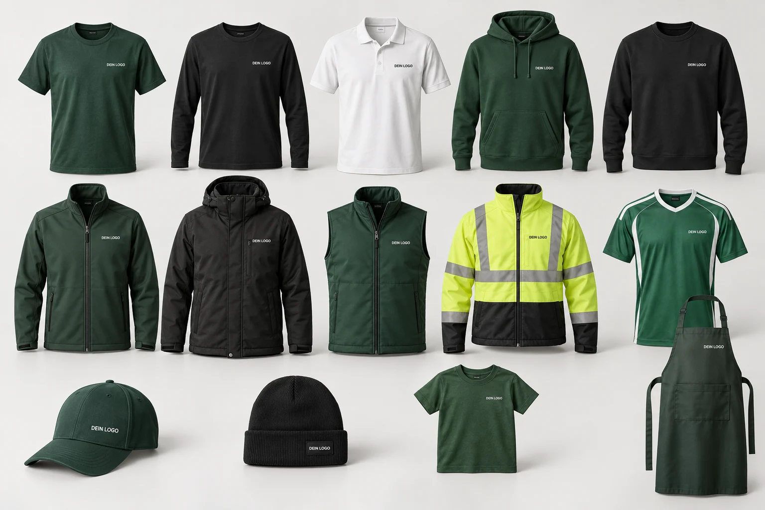 Textilien mit individuellem Druck: Shirts, Polos, Hoodies, Jacken, Workwear, Trikots und Accessoires